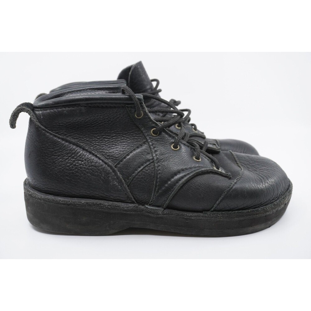VTG Black Leather Military Combat Boots Men's 14 EEE Vibram #1012 Silvato Sole